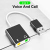 Picture of QAJOPFN USB Audio Adapter, External Sound Card for PC and Laptop，USB Microphone Adapter to 3.5mm(1/8 inch) for Headphone, Speaker and Microphone Jack, Plug and Play USB to Stereo Audio Adapter