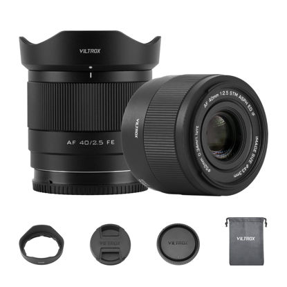 Picture of VILTROX 40mm F2.5 E-Mount AF Full Frame Large Aperture Microsingle Camera Lens Auto Focus Format Portrait Lens for Sony a7 a7R/S/C a7II a7RII/SII a7III a7RII/SII a7IV a7RIV a9 a9II A1