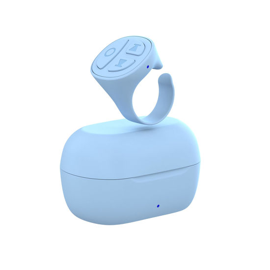 Picture of STDFORU TikTok Scrolling Ring Bluetooth Camera Remote Control Scroller Ring Auto Clicker for Live TIK Tok Scrolling Ring for iPhone Android (Blue)