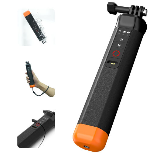 Picture of Floating Hand Grip with Remote Control Waterproof Monopod Compatible for Go Pro Hero13/12/11/10/9/8 Action Camera,Underwater Snorkeling Selfie Pole Stick with Safety Wrist Strap