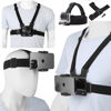Picture of 4 in 1 Universal Action Camera Accessories Kit Head Strap Mount/Chest Harness/Selfie Stick/Phone Holder Compatible with Gopro Hero 12 11 10 9 8/Insta360 One Camera/Mobile Phones