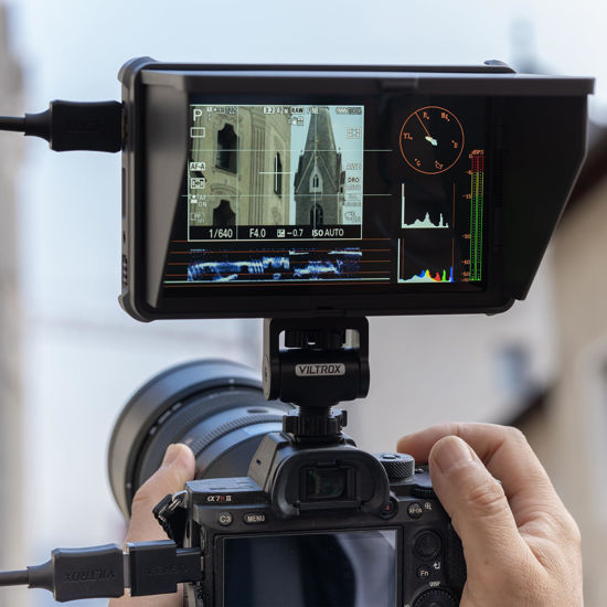 Picture of VILTROX SDI Camera Field Monitor DC-X3, 2000 Nits Super Bright Daylight Viewable Camera Monitor, 4K Input Output Touchcreen Video Monitor HDMI, Anamorphic De-Squeeze