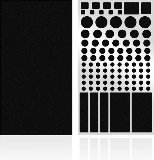 Picture of FLANCCI Light Blocking Stickers, Light Dimming Filters, (2 Sheets) Dimming Sheets for Blackout Routers, LED Covers Blackout, Dimming 80% ~ 100% of LED Lights (2Sheets = 1 Cut Out + 1 Uncut)