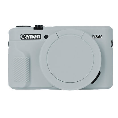 Picture of G7X Mark II Case, Protective Case for Canon Powershot G7X Mark II Digital Camera, Removable Lens Cover Silicone Sleeve Soft Camera Cover Rubber Protective Body Skin-Light Grey