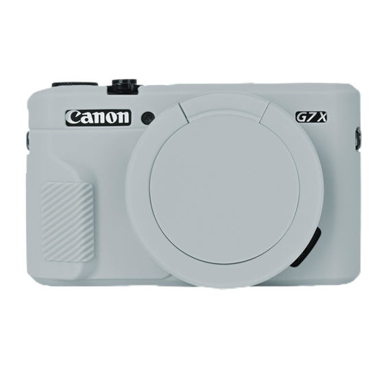 Picture of G7X Mark II Case, Protective Case for Canon Powershot G7X Mark II Digital Camera, Removable Lens Cover Silicone Sleeve Soft Camera Cover Rubber Protective Body Skin-Light Grey
