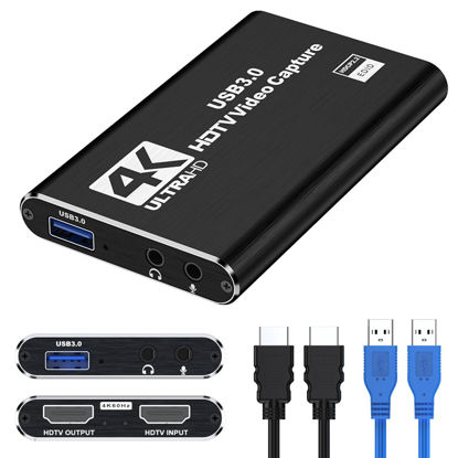 Picture of Bytebridges 4K HDMI Capture Card for Streaming, Full HD 1080P 60FPS Capture USB 3.0 Audio Video Capture Card,for Switch/PS4/PS5/Xbox, Plug and Play, Works on Laptop, PC, Mac