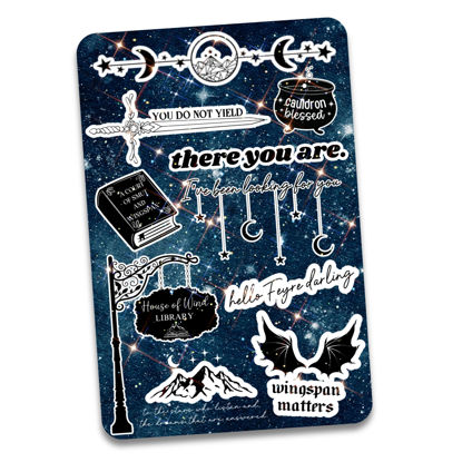 Picture of Clear Back Cover Sticker Insert for Kindle | Sjm Stickers | Kindle Insert for Clear Case | Booktok Bookish Kindle Decor | Romantasy Fantasy Book Gifts for Women (Kindle Paperwhite 11th Generation)