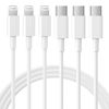 Picture of RCTech USB C to Lightning Cable 3Pack 6FT [MFi Certified] iPhone Fast Charger Cable USB-C Power Delivery Charging Cord for iPhone 14/13/12/11/XS/XR/X/8/iPad, White