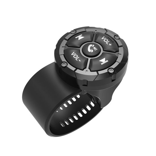 Picture of NEWNEWLIU Bluetooth Media Button Remote,Adjustable Direction Waterproof Wireless Music Controller for Car Bike Motorbike,Steering Wheel Control Button Compatible for iPhone/Android Device Black