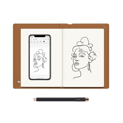 Picture of HUION Note 2-in-1 Digital Notebook Drawing Tablet With Battery-free Pen, Bluetooth Wireless Paper Tablet Electronic Writing Pad for Note-taking, Digital Art & Meeting, Refillable A5 Notepad, 9.5x7inch