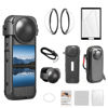 Picture of Vasgather Camera Protective Accessories Kit for Insta 360 X4 Include Lens Guards Silicone Protective Case/Screen Protective/Camera Case(with Buckle) /Front Behind Lens Guards