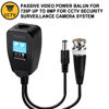 Picture of Fanbalunke Passive Video balun Connectors 24 Pairs Passive Video Baluns with Power Connector HD bnc to rj45 bnc to ethernet Adapter Transmitter BNC Twisted for 720-5MP CCTV Security Camera System