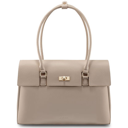 Picture of LOVEVOOK Laptop Bag for Women Work Tote 15.6 Inch Briefcase Messenger Bag Waterproof Business Office Professional Large Capacity Handbag Shoulder Bag,Apricot