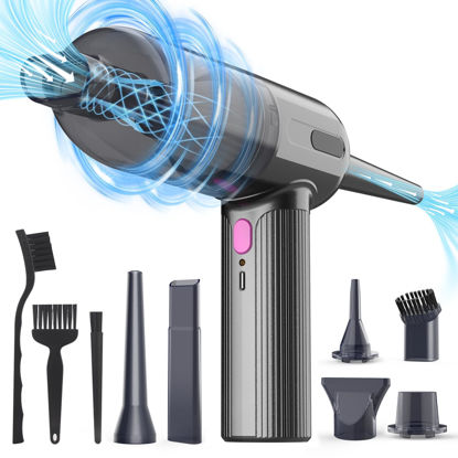 Picture of Hayousui 7000Pa Mini Vacuum Cleaner: Handheld Vacuum & Electronics Duster & Hand Pump Cordless Keyboard Vac 3-Gear Compressed Air Blower for Computer Sewing Machine Laptop Car Home Office