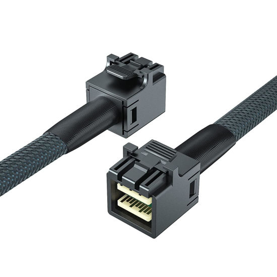 Picture of 10Gtek# 12G Internal Mini SAS HD SFF-8643 to SFF-8643 Cable, with Sideband, 100-Ohm, 1-m(3.3ft)