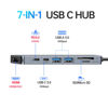 Picture of USB C Hub HDMI Adapter for MacBook Pro/Air, 7 in 1 USB C Dongle with HDMI, SD/TF Card Reader, USB C Data Port,100W PD, and 2 USB 3.0 Compatible for MacBook Pro/Air, Dell XPS, Lenovo Thinkpad.