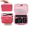Picture of Camera Case Compatible with Canon EOS Rebel T7 / R100 / R50 / R5 / R6 Mark II / R7 / R8 / 90D / 5D Mark IV, Sony, DSLR Camera, Lens, Tripod, with 4 Pieces of Dividers and Shoulder Strap, Magenta+Pink