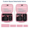 Picture of Camera Case Compatible with Canon EOS Rebel T7 / R100 / R50 / R5 / R6 Mark II / R7 / R8 / 90D / 5D Mark IV, Sony, DSLR Camera, Lens, Tripod, with 4 Pieces of Dividers and Shoulder Strap, Magenta+Pink