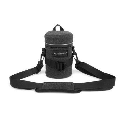 Picture of XAMOREST Camera Lens Case Lens Canvas Bag Compatible with Canon EF 18-135MM/EF-S 15-85MM/EF 24-70MM F4L, Nikon AF-S 18-140MM/AF-S 85MM F/1.8G/AF 70-300MM Below 3.35" x 5.71"(D x L)