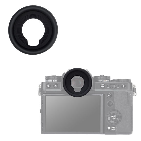 Picture of JJC EC-GFX Round Eyecup Eye Cup Eyepiece Viewfinder for Fuji Fujifilm X-T5 XT5 X-T4 XT4 X-T3 XT3 X-T2 XT2 X-T1 GFX100 II GFX100 GFX100S GFX50S II GFX 50S X-H2S X-H2 X-H1, Replaces Fuji EC-GFX Eyecup