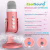 Picture of ZealSound Gaming USB Pink Microphone with Quick Mute for Phone Computer PC PS5,Studio Mic with Gain Control,Echo&Monitor Volume Adjust for Streaming Vocal Recording ASMR Podcast Video K66