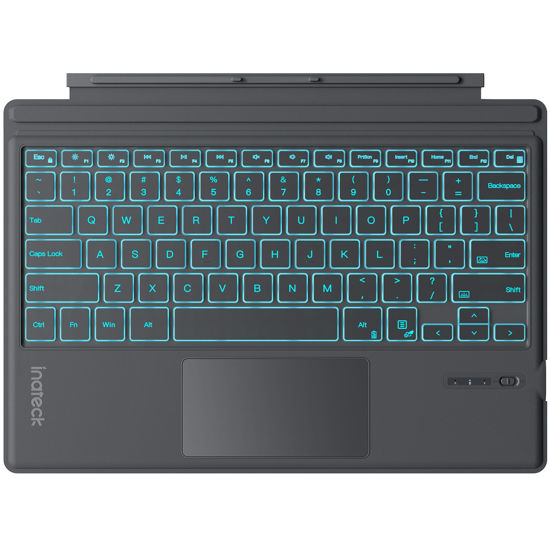 Picture of Inateck Surface Pro 7 Keyboard with Precision Touchpad, Bluetooth 5.3, 7-Color Backlight, Compatible with Surface Pro 7/7+/6/5/4, KB02027