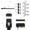 Picture of OIKWAN Mini-SAS to SAS-Cable: 1M SFF-8087 to SAS SFF-8482 Connector 4X SAS 29Pin with SATA-Power Adapter Cable (3.3FT)