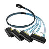 Picture of OIKWAN Mini-SAS to SAS-Cable: 1M SFF-8087 to SAS SFF-8482 Connector 4X SAS 29Pin with SATA-Power Adapter Cable (3.3FT)