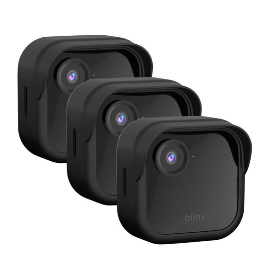 Picture of Silicone Case Cover for All-New Blink Outdoor 4 (4th Gen) - Weatherproof Protective Skin Cover with Hat Brim for All-New Blink Outdoor 4 Smart Security Camera (Black, 3 Pack)