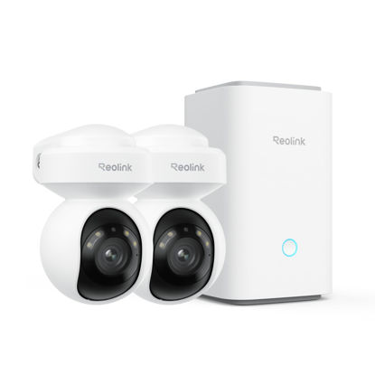 Picture of Reolink Home Hub with 2× E1 Outdoor, All-in-One Security Camera System, 5MP PTZ Outdoor Wi-Fi Cameras with Auto Tracking, microSD Card Included, Supports Max.512GB×2 Storage, Anti-Theft Encryption