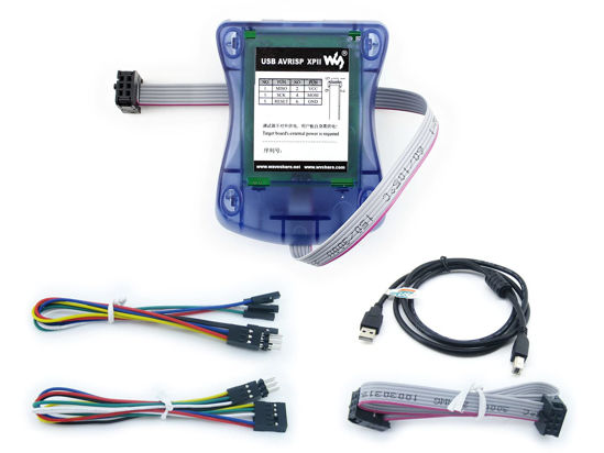 Picture of Waveshare-AVR Programmer USB AVRISP XPII Compatible with ATMEL at AVR ISP mk2 mkII in-System Programmer Supports AVR Studio 4/5/6/7 Or Higher Version