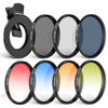Picture of NEEWER 77 mm ND+CPL + Effect Filter Set with Mobile Phone Lens Clamp, Polarising Filter ND32, 6 Point Star Filter, 4 Graduated Colour Filters, Compatible with iPhone 15 14 Pro Max 14 13 12 11