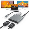 Picture of USB C to Dual HDMI Adapter, Fophmo 4K@60Hz with 100W PD, USB-A, Support C to 2 HD Splitter Extended Display for Type C Devices (MST is not Supported on MacOS)