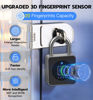 Picture of eLinkSmart Fingerprint Gym Locker Lock, Keyless Biometric Padlock, Weatherproof Electronic Digital Smart Combo Pad Lock for Outdoor Fence Gate Storage Fridge Helmet Ski Pool Shed (Black, with Cable)