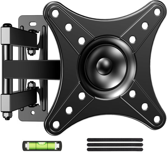 Picture of IWORKBOARD Full Motion TV Monitor Wall Mount Bracket for Most 13-32 Inch LED LCD Flat Curved Screen, 360° Rotation Swivel Tilt Extension，Adjustable Articulating Arms, Max VESA 100x100mm up to 33lbs