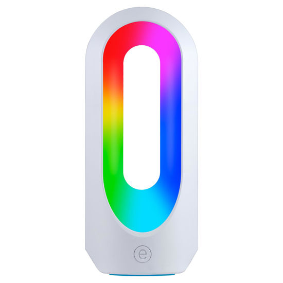 Picture of Enbrighten Color Changing LED Lamp, Modern Night, Dimmable Whites & Vibrant RBG Colors, Dorm Essentials, Ideal for Home Office, Gaming, Bedroom, Kids Room, Reading Light, 49632, Plastic, White