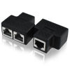 Picture of UBANU 2 Pcs RJ45 Splitter Adapter, Ethernet Splitter 1 to 2, LAN Splitter Adapter for Cat5 Cat5e Cat6 Cat7 Cable (2 Devices Simultaneously Networking)