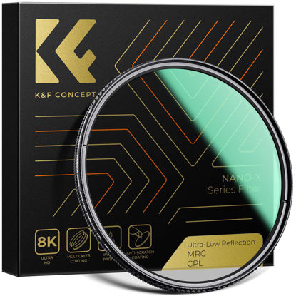 Picture of K&F Concept 49mm Ultra-Low Reflectivity Circular Polarizers Filter 28 Multi-Layer Coatings Ultra-Slim High Definition Polarizing Camera Lens Filter (Nano-X Series)