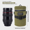 Picture of XAMOREST Camera Lens Case Lens Canvas Bag Compatible with Canon EF 18-135MM/EF-S 15-85MM/EF 24-70MM F4L, Nikon AF-S 18-140MM/AF-S 85MM F/1.8G/AF 70-300MM Below 3.35" x 5.71"(D x L)(Green)