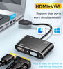 Picture of AKWOR VGA to HDMI+VGA Adapter for Dual monitors, VGA to VGA, VGA to HDMI Adapter Splitter 2 IN 1,1080P@60HZ Full HD Display Video Converter for PC Laptop Link Monitor/HDTV/Projector, Fully Plug & Play