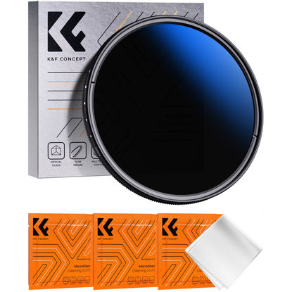 Picture of K&F Concept 82mm Variable ND2-2000 (1-11 Stops) ND Camera Lens Filter-18 Multi-Coated Adjustable Neutral Density Filter with 3 Vacuum Cleaning Cloths (K-Series)