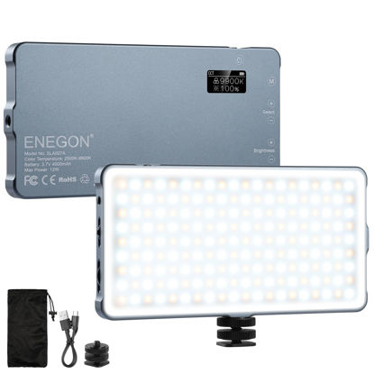 Picture of ENEGON 4000mAh Rechargeable Mountable Bicolor LED Video Light with Mini Panel for Professional DSLR Cameras | Photo Video Lighting Long Battery Life | Fits for iPhone Sony Canon Nikon Fuji Panasonic