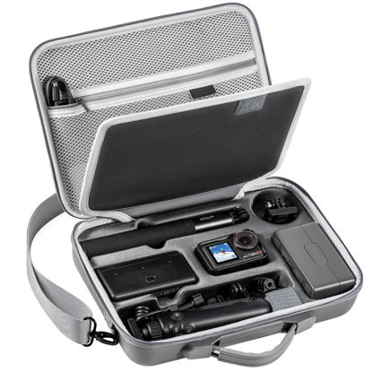 Picture of Tomat Action 5 pro Carry Case, Portable Carrying Travel Bag for DJI Osmo Action 5 pro/4/3 Adventure Combo Accessories For DJI MIC 2 /Multifunctional Charging Handle