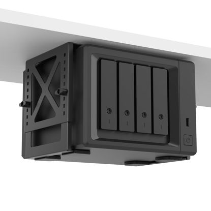 Picture of Monzlteck Adjustable Under Desk PC or NAS Mount Bracket Holder，Compatible with Desktop NAS(Network Attached Storage),CPU,UPS,Small Form Factor Desktop Tower.Xbox Series x,OptiPlex7000/7010