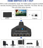 Picture of HDMI Switch 3 in 1 Out, 4K@30hz HDMI Splitter, 3 Ports HDMI Switcher Supports Full HD 1080P 3D Compatible with Roku Fire TV Stick HDTV PS4/PS5 Xbox One Chromecast, Compatible with Mac/Win/Linux
