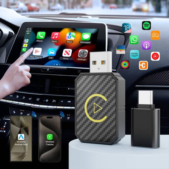 Picture of Mini Carplay Wireless Adapter & Android Auto Wireless Adapter for iPhone/Android - Stable Fast Connection for Convert Factory Wired to Wireless CarPlay for Cars 2016+, Apple Carplay Adapter No Delay