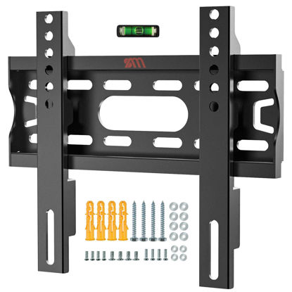 Picture of Solid As Mountain Fixed TV Wall Mount Low Profile for 17-42” Universal Small Flat TVs & Monitors, Slim Wall Mount Bracket Fits 8" Wood Studs Max VESA 200x200mm, 55lbs
