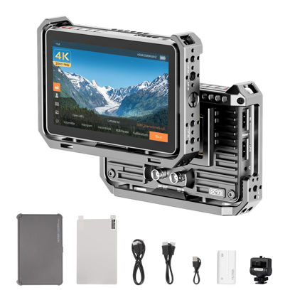 Picture of VILTROX DC-X3 Touchscreen Camera Monitor Kit with Rig Cage, 2000 nits 4K SDI HDMI in/Out Video Field Monitor Kit with Sunshade Hood, 3D LUT, Waveform, Histogram & Vectorscope Tools, Black