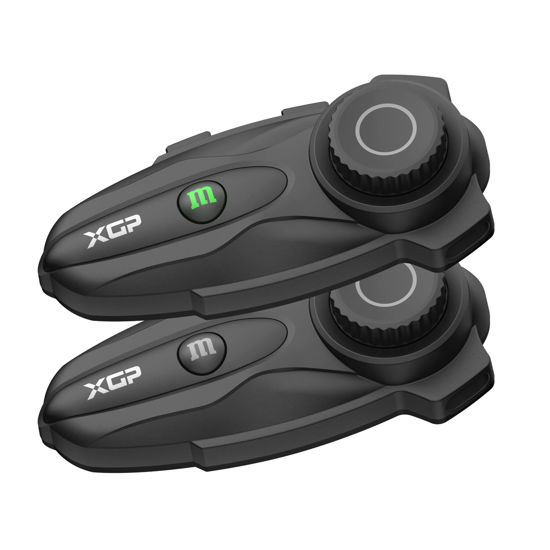 Picture of XGP X10 10 Riders Group Mesh Motorcycle Intercom, 3000m Motorcycle Bluetooth Headset V5.3 with Audio Multitasking, Helmet Communication Systems with Hi-Fi Speakers for ATV/Snowmobile/Ski, 2 Pack