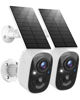 Picture of MaxiViz Solar Security Camera Wireless Outdoor (2 Pack), Solar Powered Cameras for Home Security with AI Motion Detection, 2K Color Night Vision, IP66 Weatherproof, 2.4GHz Wi-Fi, Cloud/SD Storage
